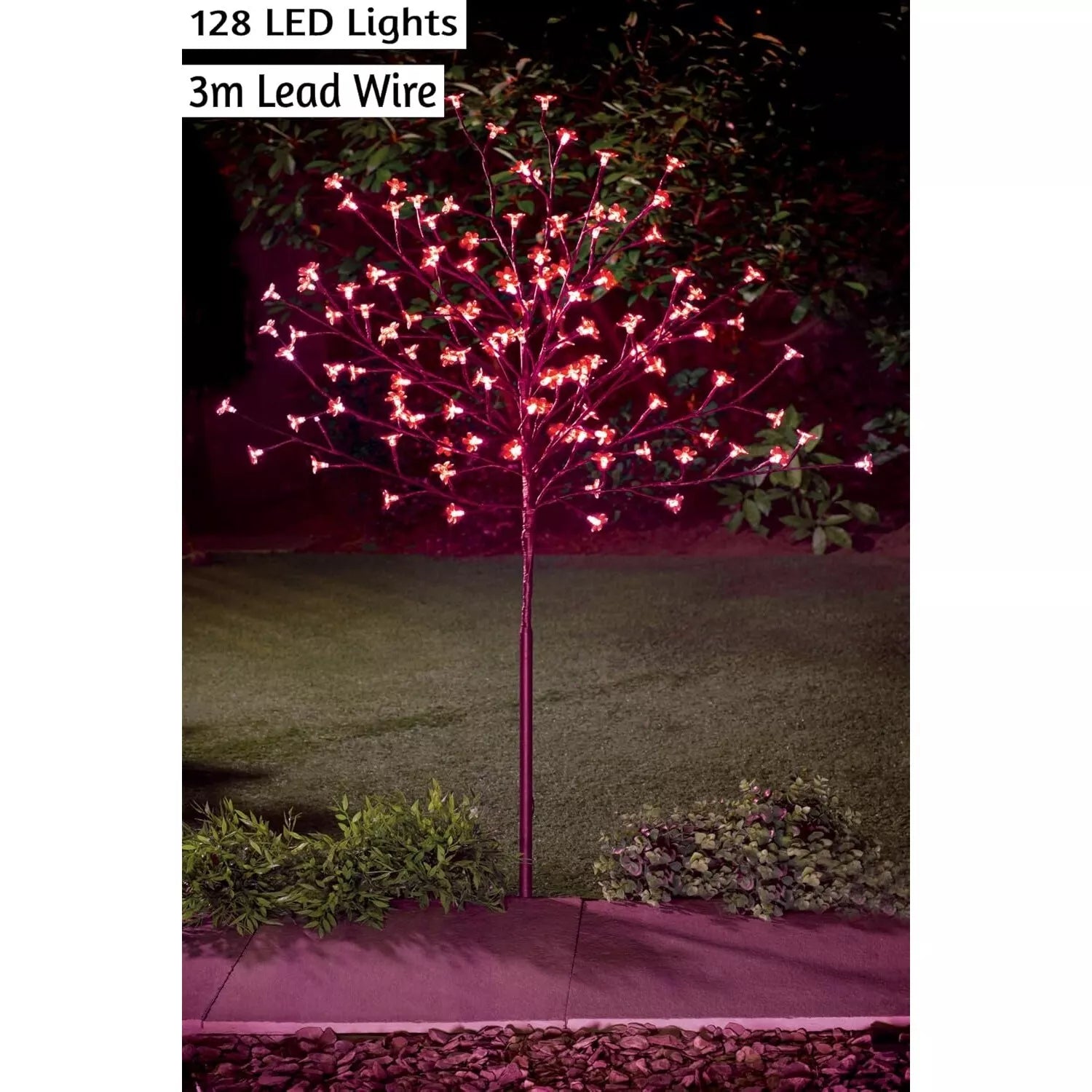 128 LED Outdoor Blossom Tree Lights with Cherry Blossom Design – IP65 Waterproof Solar Powered Garden Decoration Warm White