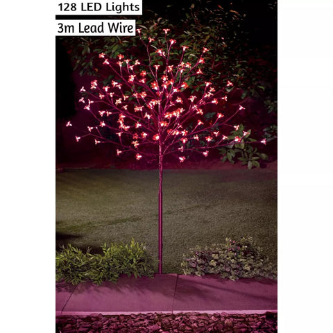 128 LED Outdoor Blossom Tree Lights with Cherry Blossom Design – IP65 Waterproof Solar Powered Garden Decoration Warm White