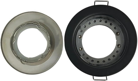 8 Pack - Brushed Chrome IP65 Bathroom & Shower Fire Rated Twist Lock GU10 Recessed Downlight | Air Flow Open Back | 68Mm Cut Out | 240V Class 2 Double Insulated | Push Fit Terminals | Outdoor