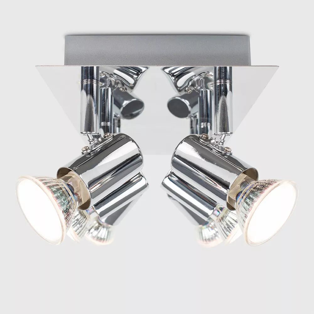 6 Way Ceiling Spot Light Fitting LED GU10 Adjustable Kitchen Spotlight Bar Lamp