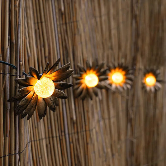 3m Solar Novelty Metal Flower LED Warm White Outdoor Garden Fairy String Lights