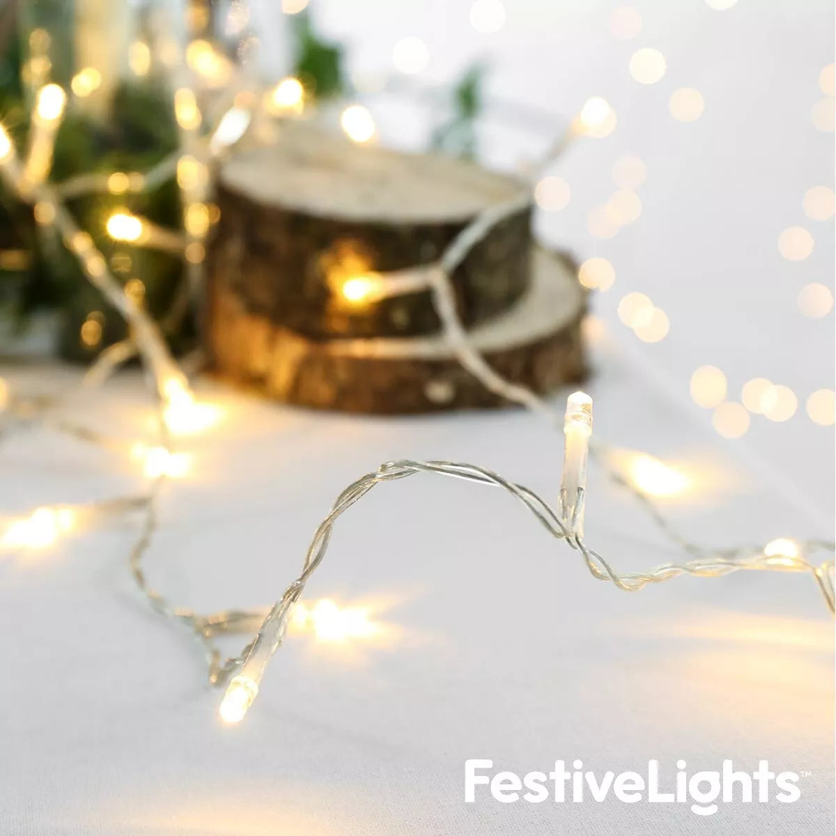 LED string lights on a bookshelf for home decor

