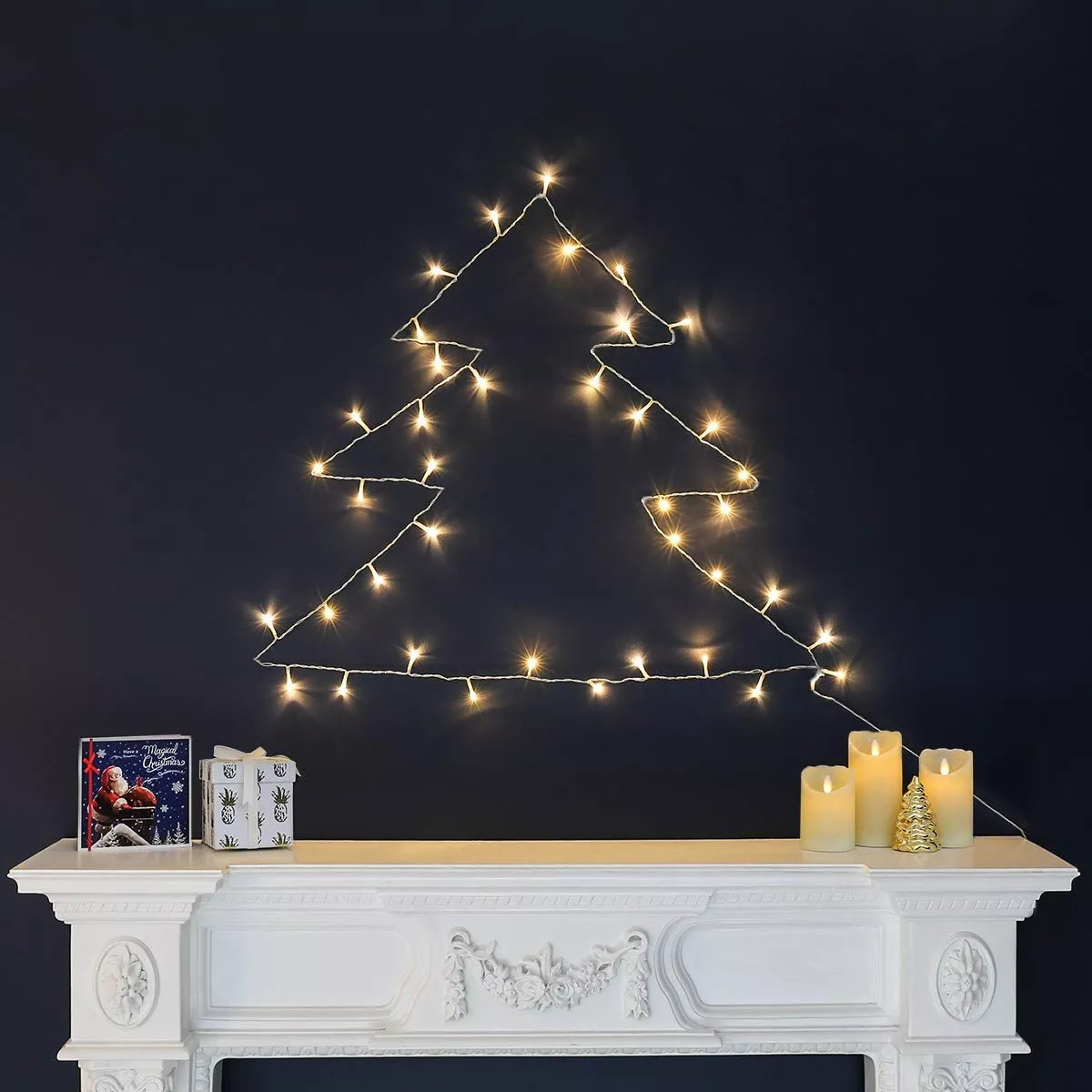 Warm white LED string lights in a decorative setting


