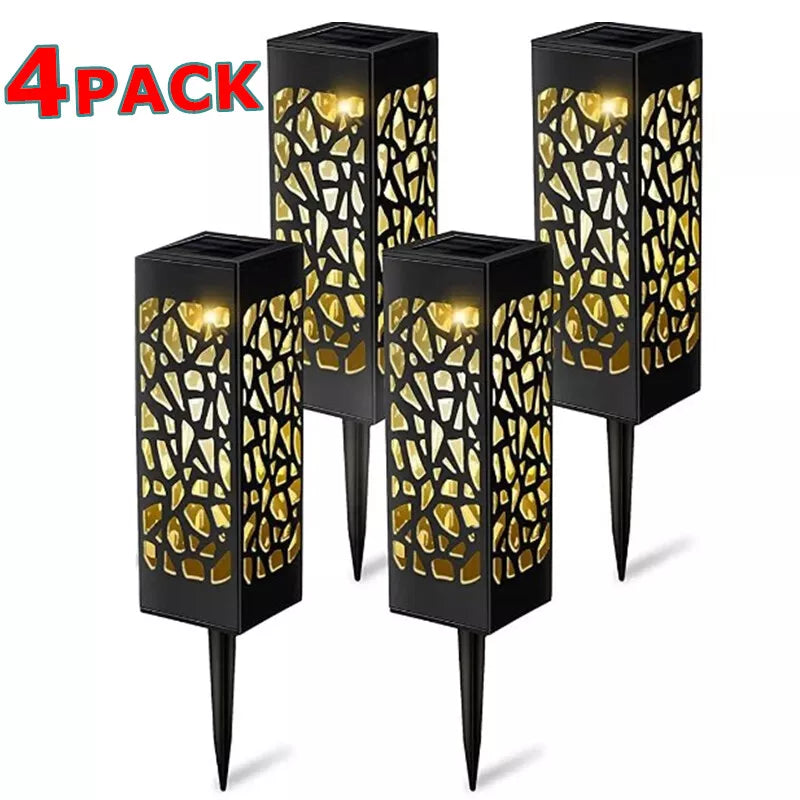 4-Pack Solar LED Garden Stake Lights | Waterproof Outdoor Lighting for Patio, Yard, and Lawn | Solar-Powered, Energy-Efficient, and Durable