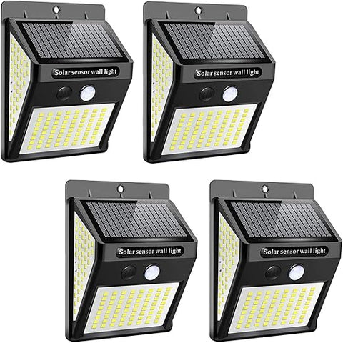 Solar panel charging in daylight on outdoor wall

