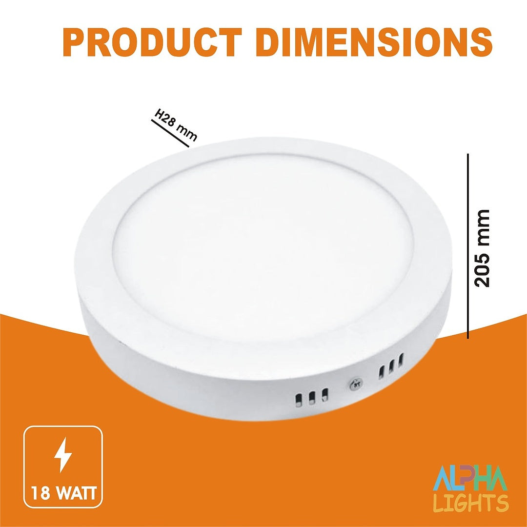 Ultra-Thin 18W Round Surface Mounted LED Ceiling Lights, 1080Lumen Daylight Color 4000K