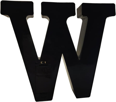 W Style Black LED Marquee Letter Light, Battery Powered Decorative Night Lamp for Home, Party, Wedding and Event Decor