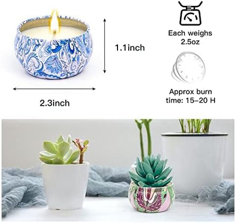 Scented Candles Gift Set for Women, 12pcs Natural Soy Wax Aromatherapy Travel Tin Candles, Long-Lasting Portable Candle Set