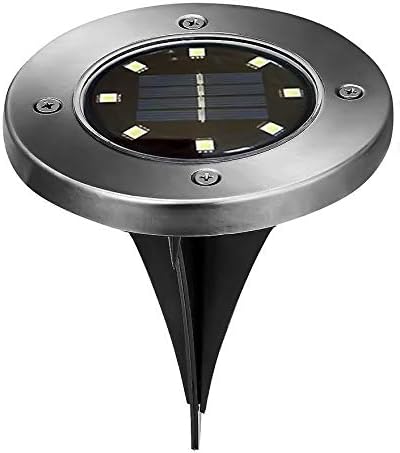 ARTECH AT-7708 Solar Ground Lights - 4 Led Solar Garden Lights Outdoor，Disk Lights Waterproof In-Ground Outdoor Landscape Lighting for Lawn Patio Pathway Yard Deck Walkway Flood Light Warm White