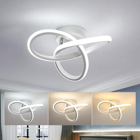 LED Ceiling Lights Dimmable, 3 Colour Temperatures, Black Flower Shape Modern Ceiling Light Fixture LED for Hallway Aisle Entrance Bedroom Kitchen Living Room