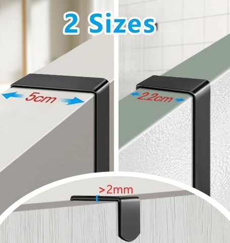 6-Tier Over-the-Door Pantry Organiser, Black Metal Kitchen Storage Rack