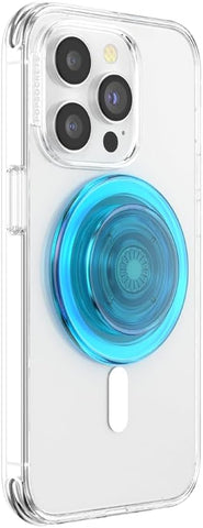 PopSockets MagSafe Phone Grip with Kickstand – Electric Blue Translucent