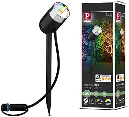 Paulmann Plug & Shine LED Garden Spotlight, Pike, 4.5W, 3000K, Anthracite