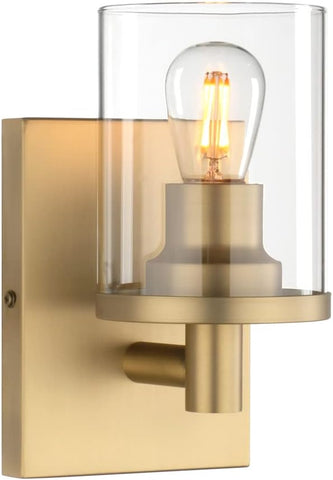 Modern Glass Cylinder Wall Sconce Antique Finish