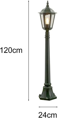 Konstsmide Outdoor Light Firenze Pathway Outdoor Light/ 1 x 100 W E27 Max Bollard/Clear Glass/Aluminium/ IP43/ Outside Light Green, 7215-600