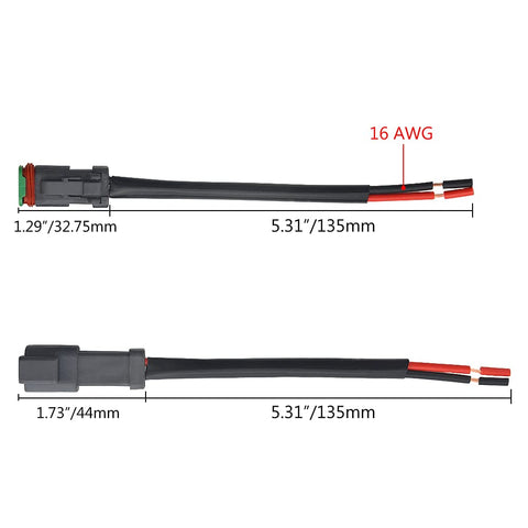 2 Pin Waterproof Wiring Harness Connector Pigtail