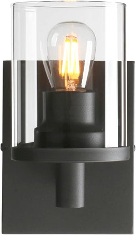 Modern Black Glass Cylinder Wall Sconce E27