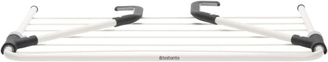 Brabantia Hanging Drying Rack, 4.5m Clothes Line, Adjustable Arms with Smart Lock, Foldable Indoor Door-Mounted Airer, White
