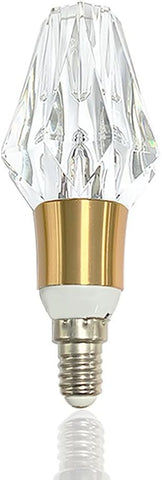 YELANGU Acrylic Crystal Bulb 5W Edison Screw Light 85-265V, 6000K White Light, E14 Base Professional Decorative lamp (1 Count E14-B004) [Energy Class F]