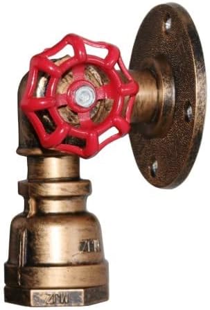 Industrial Wall Lights, Steampunk Wall Lamps, Vintage Water Pipe Wall Light, Retro Valve Tap Lighting Fixture, Single Loft Rustic Wall-Mounted Sconces for Bedroom Bar Pub Farmhouse Café Hotel