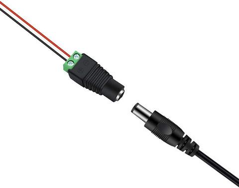 LightingWill 10 Pack 5.5 X 2.1mm Barrel Power 12V Female DC Jack Power Connector Adapter Plug for CCTV Security Camera LED Strip