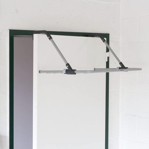 Brabantia Hanging Drying Rack, 4.5m Clothes Line, Adjustable Arms with Smart Lock, Foldable Indoor Door-Mounted Airer, White