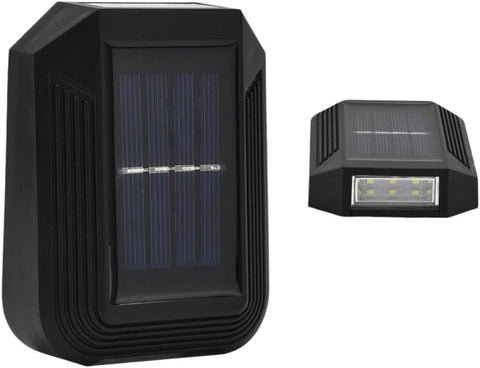 SOLARI 6 Led 2 Directional Solar Wall Light. Outdoor Waterproof Solar Daylight Sensor Garden/House wall, Staircase, Pathway, Fence Lighting. Dusk to Dawn Auto On/Off.