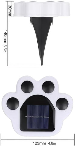 4Pcs Solar Pathway Lighting Outdoor, Bear's paw Shape Solar Stairs Lights Landscape Path Lights, Solar Step Lights for Patio Garden Driveway Villas Back Yard Stair (White Light)