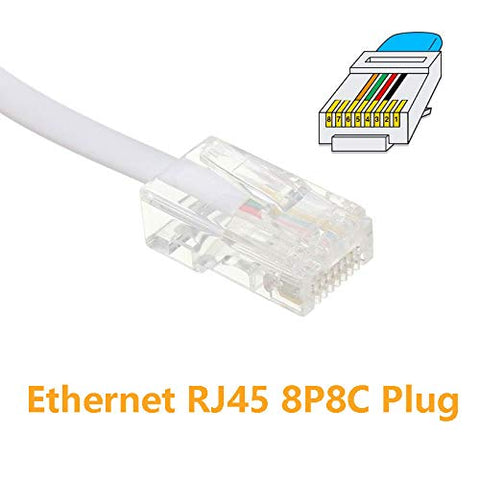 Uvital RJ45 to RJ11 Converter Adapter Connector M/F Cable, Telephone RJ11 6P4C Female to Ethernet RJ45 8P8C Male Converter Cord(2 Pack)