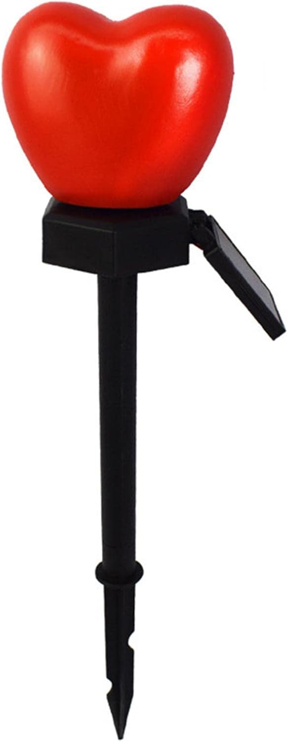 LED Solar Heart Garden Stake Light, Outdoor Décor Yard Patio, Romantic Outdoor Lawn Light | Driveway Balcony Illuminating Nights with Love Waterproof Garden Illumination Elegance Dusk-to-Dawn