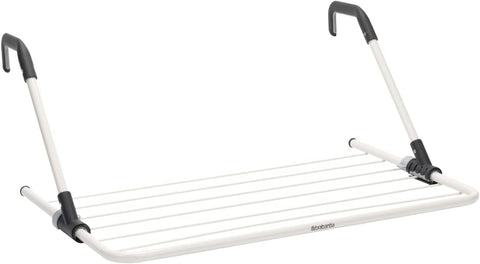 Brabantia Hanging Drying Rack, 4.5m Clothes Line, Adjustable Arms with Smart Lock, Foldable Indoor Door-Mounted Airer, White