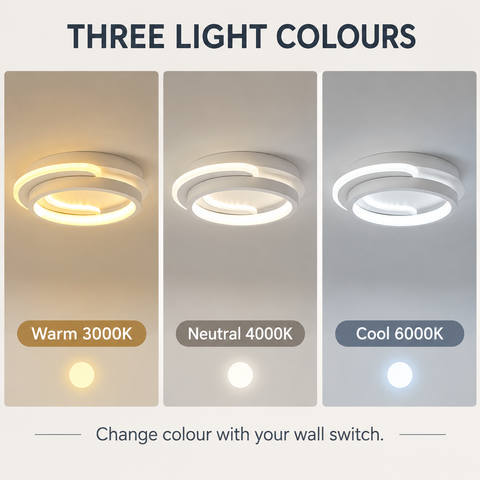 Ceiling Lighting Modern Round Aluminum Ceiling Light 3-Color Dimming Led Small Ceiling Lamp Close To Ceiling Light Fixtures