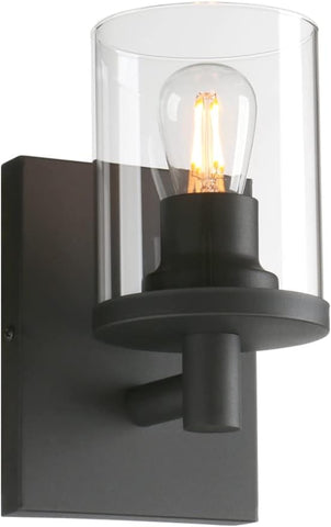 Modern Black Glass Cylinder Wall Sconce E27