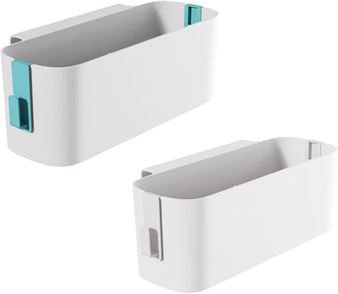 leobodecap 2-Piece Hanging Bedside Organiser – ABS Plastic Bed Shelf with Detachable Hooks for Phones, Books & Everyday Essentials – Keep Your Bedside Clutter Within Reach