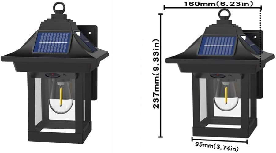 Jorunhe Solar Lights Outdoor Garden 2 Pack LED Solar Wall Lights Motion Sensor with 3 Lighting Modes, IP65 Waterproof Solar Powered Wall Lights for Patio, Fence, Yard, Pathway, Garden, Front Door