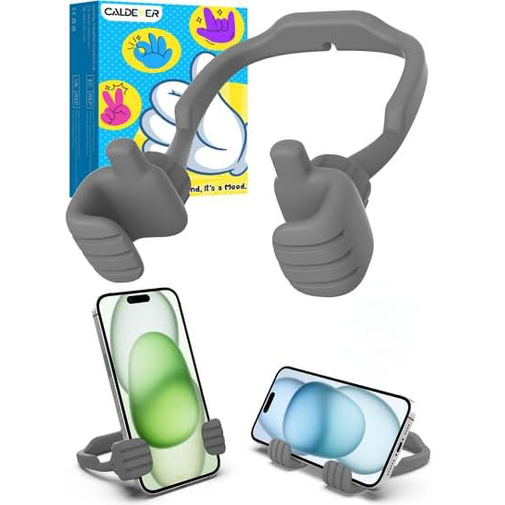 Grey Thumbs Up Phone Stand – 360° Rotating Adjustable Lazy Desk Holder