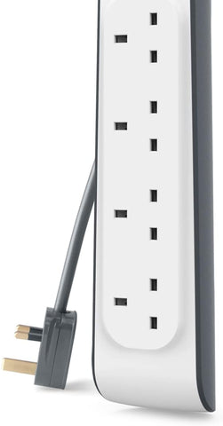 Belkin 4-Way Surge Protection Extension Lead 2m – White Power Strip with 4 Outlets – Keep Your Everyday Electronics Connected with Greater Peace of Mind
