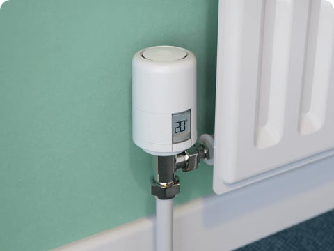 Smart Heating Thermostatic Radiator Valve (TRV) with Smartphone Compatibility, White