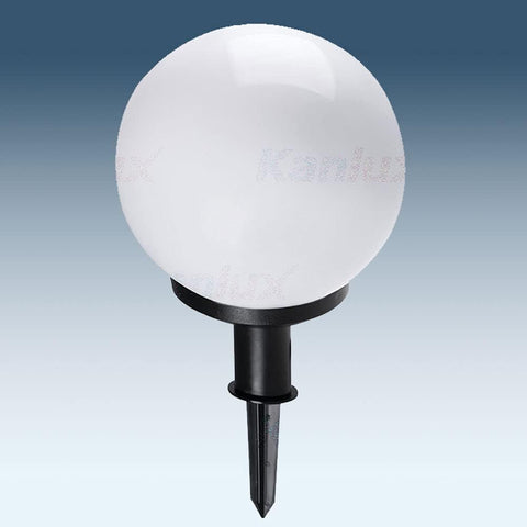 Outdoor IP44 Giant Jumbo Sphere Ball Garden Light - 470mm IDAVA Round Spike Lamp Mains 240V E27 Supplied with 18W LED Bulb Cool White - Patio Pathway Driveway Lighting