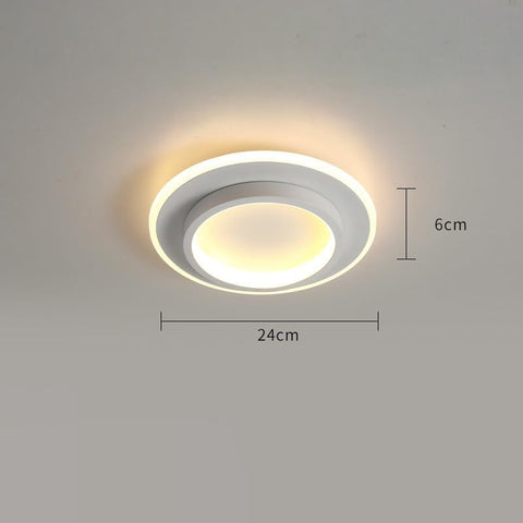 White round LED light installed on ceiling


