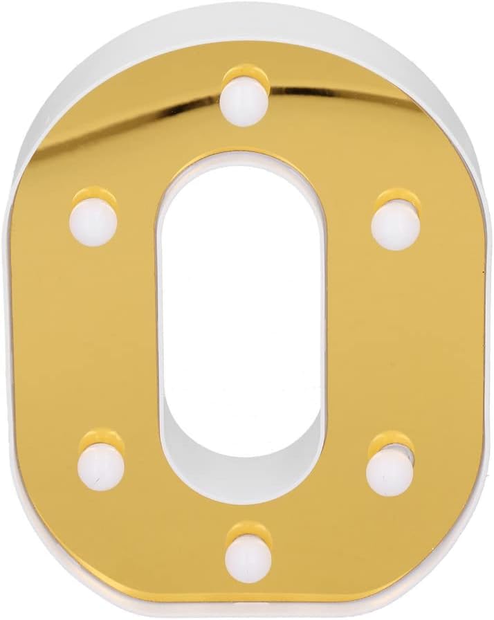 Gold LED Alphabet Letter Light O Warm White Battery Decorative Lamp UK