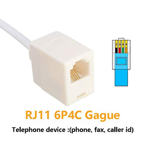 Uvital RJ45 to RJ11 Converter Adapter Connector M/F Cable, Telephone RJ11 6P4C Female to Ethernet RJ45 8P8C Male Converter Cord(2 Pack)
