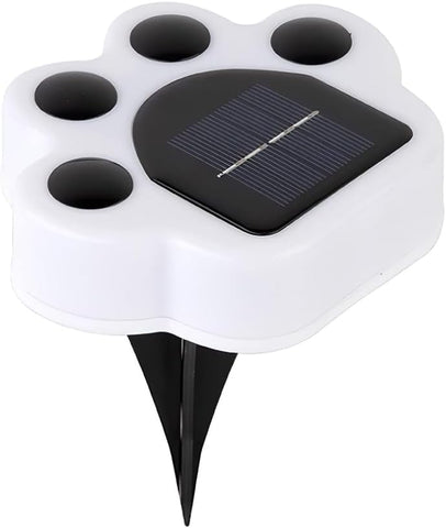 4Pcs Solar Pathway Lighting Outdoor, Bear's paw Shape Solar Stairs Lights Landscape Path Lights, Solar Step Lights for Patio Garden Driveway Villas Back Yard Stair (White Light)