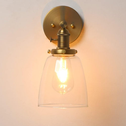 Vintage Industrial Glass Wall Sconce Antique E27