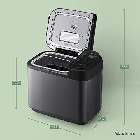 Automatic Bread Maker with Yeast & Nuts Dispenser – 32 Programmes, Gluten-Free Modes, Dual Temp Sensors – Stainless Steel