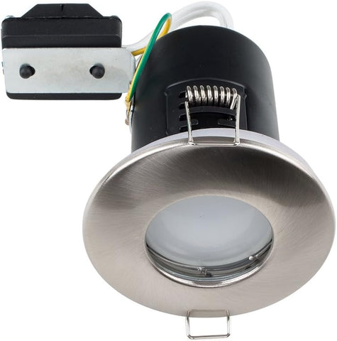 | Fire Rated White Domed GU10 Ceiling Downlight | Bath Recessed Lighting, Home Décor & Improvement Essential | Mains Wired