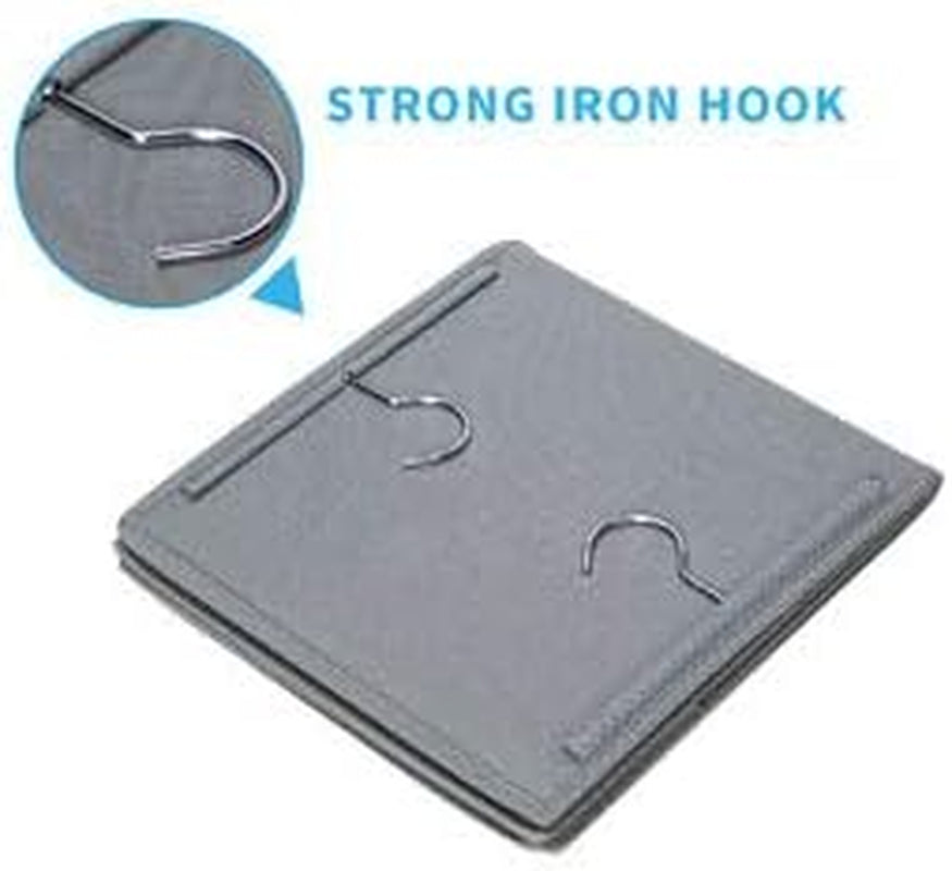 5-Shelf Hanging Wardrobe Organizer with 6 Pockets for Clothing - Grey (30 x 30 x 108 cm)