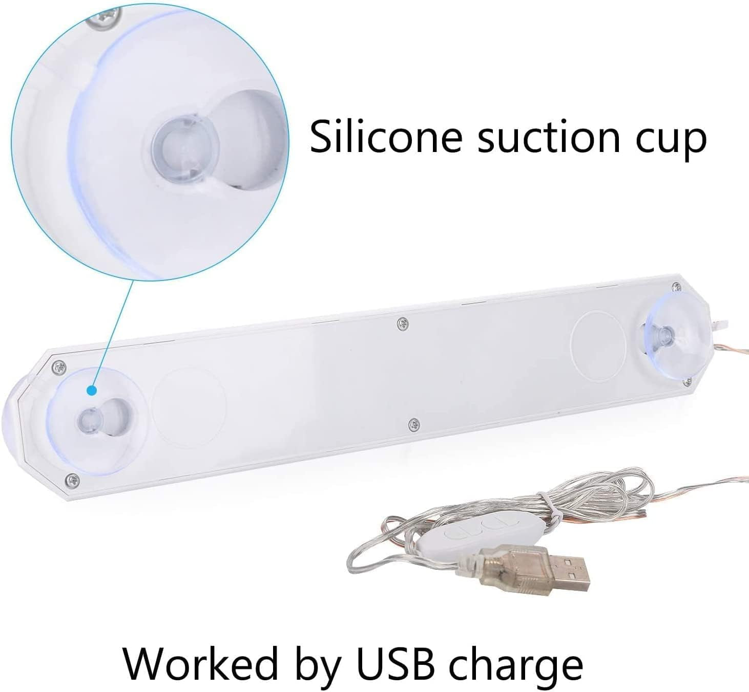 LED Vanity Mirror Lights USB Dimmable 3 Color 10 Levels Brightness with 5 Bulbs 7.55Ft Long USB Cable for DIY Make up Bath Mirror Lamps Bathroom Lights