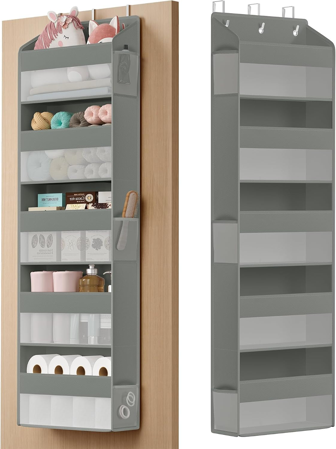 Over-The-Door Organiser, 5-Compartment Foldable Hanging Shelf