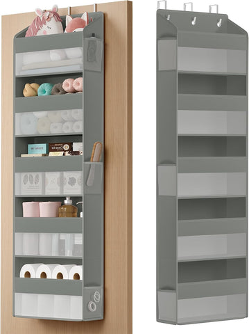 Over-The-Door Organiser, 5-Compartment Foldable Hanging Shelf